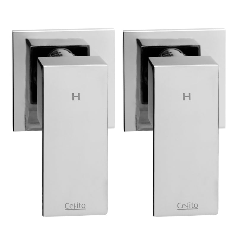 Cefito Shower Twins Tap Wall Bath Taps Brass Hot Cold Basin Bathroom Chrome